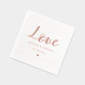 Elegante liefde bruiloft folie servetten (Links)