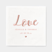 Elegante liefde bruiloft folie servetten (Voorkant)