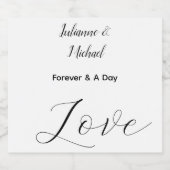 Elegante liefde bruiloft sparkling wijnetiket (Enkel label)