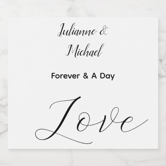 Elegante liefde bruiloft sparkling wijnetiket (Enkel label)