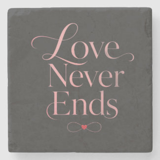 Elegante "Liefde Eindigt Nooit" Minimalistische St Stenen Onderzetter