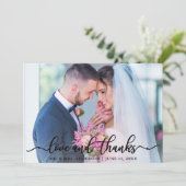 Elegante Liefde en Bedankt Script Bruiloft Foto Bl (Staand voorkant)