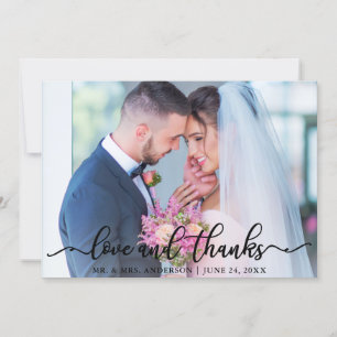 Elegante Liefde en Bedankt Script Bruiloft Foto Bl