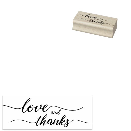 Elegante Liefde en Bedankt Trouwscript Rubberstempel (Gestempeld)