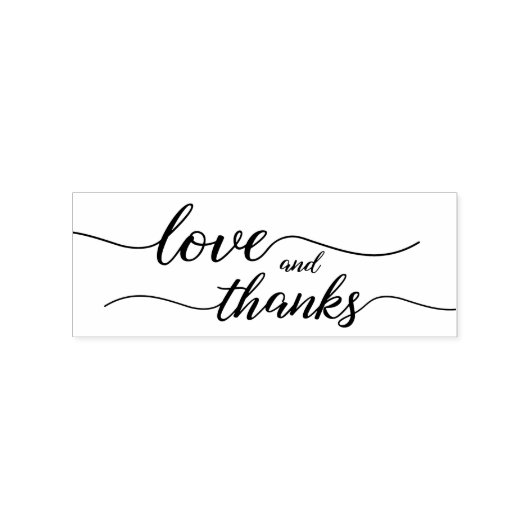 Elegante Liefde en Bedankt Trouwscript Rubberstempel (Afrduk)