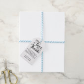 Elegante Liefde en Dankbaar Hart Script Bruiloft Cadeaulabel (Met Touw)