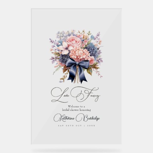 Elegante liefde Fancy Bloemen Vrijgezellenfeest Acryl Bord (Voorkant)