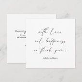 Elegante liefde & geluk Romantische bruiloft Bedankkaart (Voorkant / Achterkant)