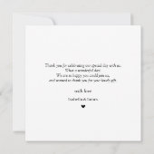 Elegante liefde & geluk Romantische bruiloft Bedankkaart (Achterkant)