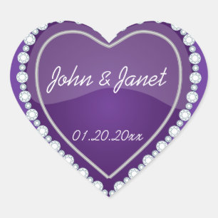 Elegante liefde glanzend Paarse hart Sticker