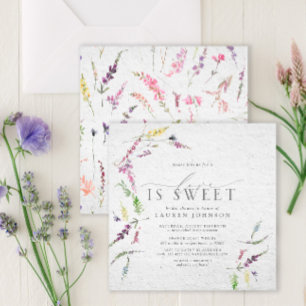 Elegante liefde is Sweet Wildflower Waterverf Show Kaart