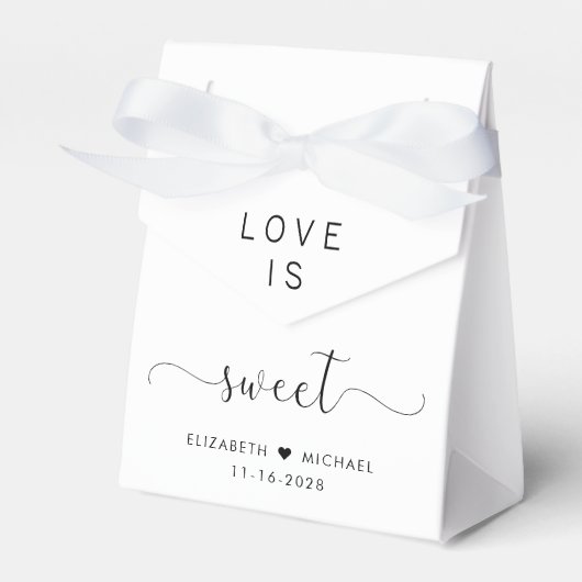 Elegante liefde is zoete bruiloft bedankdoosjes (Voorkant Zijde)