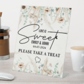 Elegante liefde is zoete kalligrafie hart boho reclamebord met voetstuk (Insitu)