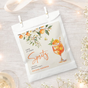 Elegante liefde op het eerste spritz-bruidspartijt bedankzakje