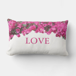 Elegante Liefde Tropische Bloemen op Wit Kussen