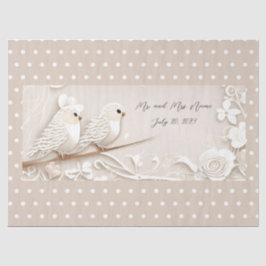 Elegante liefde vogels bruiloft weefsel papier