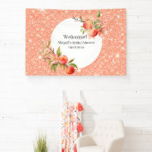 Elegante liefde zo zoet als een perzik bruidsfeest spandoek (Insitu)