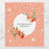 Elegante Liefde Zo Zoet Als Een Perzik Bruidsfeest Wijn Etiket (Enkel label)