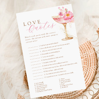Elegante liefdescitaten Bruidsborrel Spel