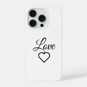 Elegante Liefdeshart Typografie Hoes iPhone 15 Pro Hoesje