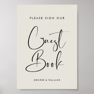 Elegante Light Sage Teken onze gastenboek bruiloft Poster