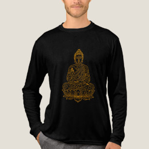 Elegante lijnkunst van Heer Buddha zittend op Lotu Tri-Blend Shirt