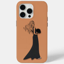 Elegante Lijnkunst Vrouw in Zwarte Jurk Hoesje