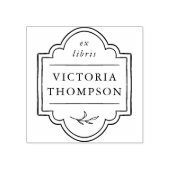 Elegante lijst Delicate Bladeren Ex Libris Boekpla Rubberstempel (Afrduk)