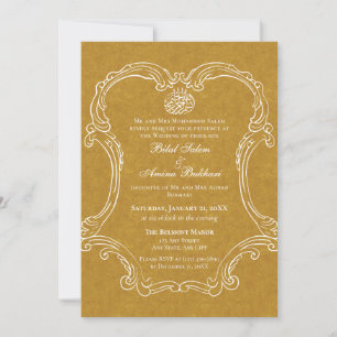 Elegante  Lijst Golden Islamitische bruiloft Kaart