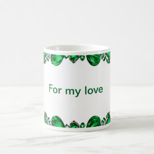 Elegante lijst van gepolijste groene edelstenen koffiemok