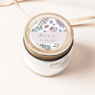 Elegante Lila bruiloft Ronde Sticker