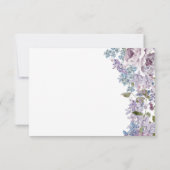 Elegante Lila bruiloft RSVP Kaartje (Achterkant)