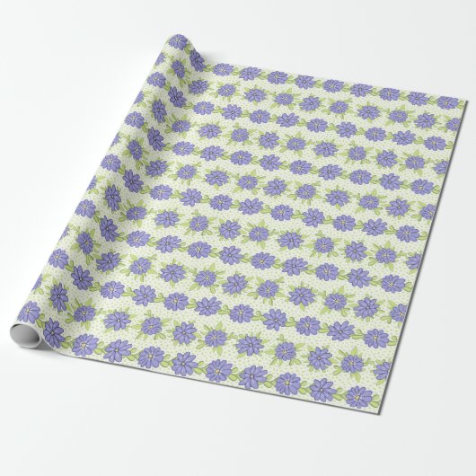 Elegante Lila paarse bloemen lentebloem Cadeaupapier (Uitgerold)