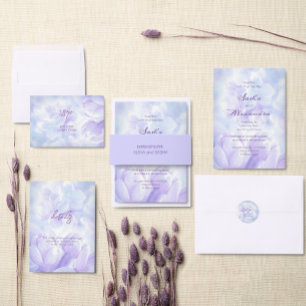 Elegante lila paarse seringen huwelijksbloemen briefkaart