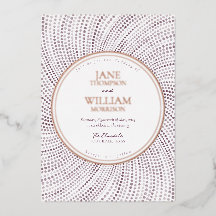 Elegante Lila Waterverf Folie bruiloft uitnodiging