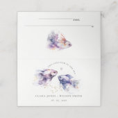 Elegante Lila Waterverf Kustvisbruiloft (Buitenkant ongevouwen)