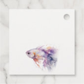 Elegante Lila Waterverf Kustvisbruiloft Bedankjes Labels (Achterkant)