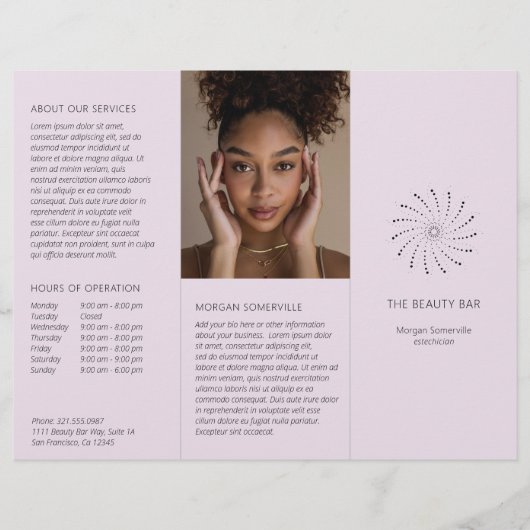 Élégante Lilac Abstraite Fleur moderne Brochure (Devant)