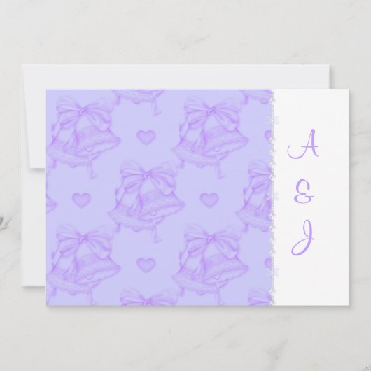 ÉLÉGANTE LILAC MARIAGE BELLS INVITATION (Devant)