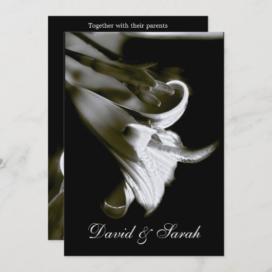 Élégante Lily Faire-part de mariage (Devant / Derrière)