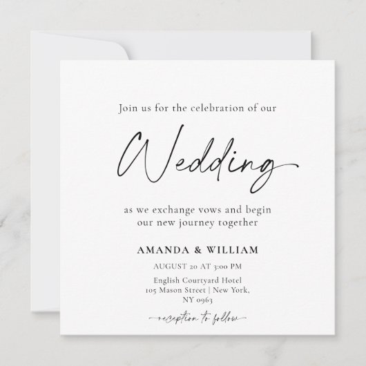 Élégante Lily Faire-part de mariage - Floral intem (Devant)