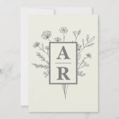 Elegante Lily Line Art bruiloft uitnodiging (Voorkant)