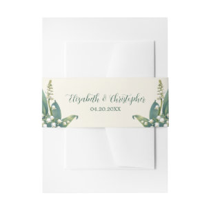 Elegante Lily van de vallei bloemenbruiloft Uitnodigingen Wikkel