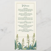 Elegante Lily van de vallei Bruiloft Menu (Voorkant)