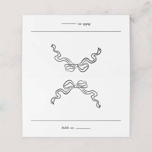 Elegante lint boog hand getrokken Doodles bruiloft (Buitenkant ongevouwen)