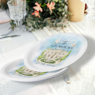 Elegante locatie bloemen duiven Bruiloft Luxe Papieren Bordje