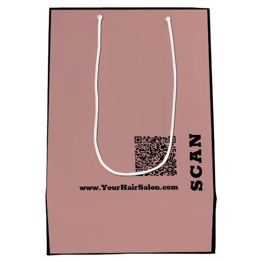 Elegante Logo Bedankt! Zwart Roze Haar Salon Medium Cadeauzakje (Achterkant)