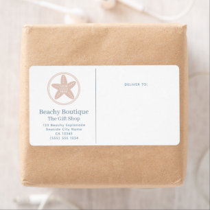 Elegante Logo Coastal Boutique Business Shipping Etiket