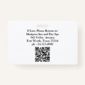 Elegante Logo Corporate Photo Employee Badge (Achterkant)