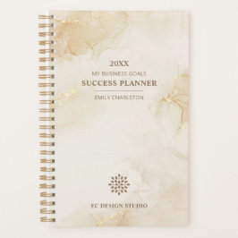 Elegante Logo Gold Beige Waterverf | Zakelijk Planner